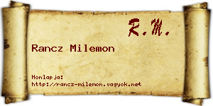 Rancz Milemon névjegykártya